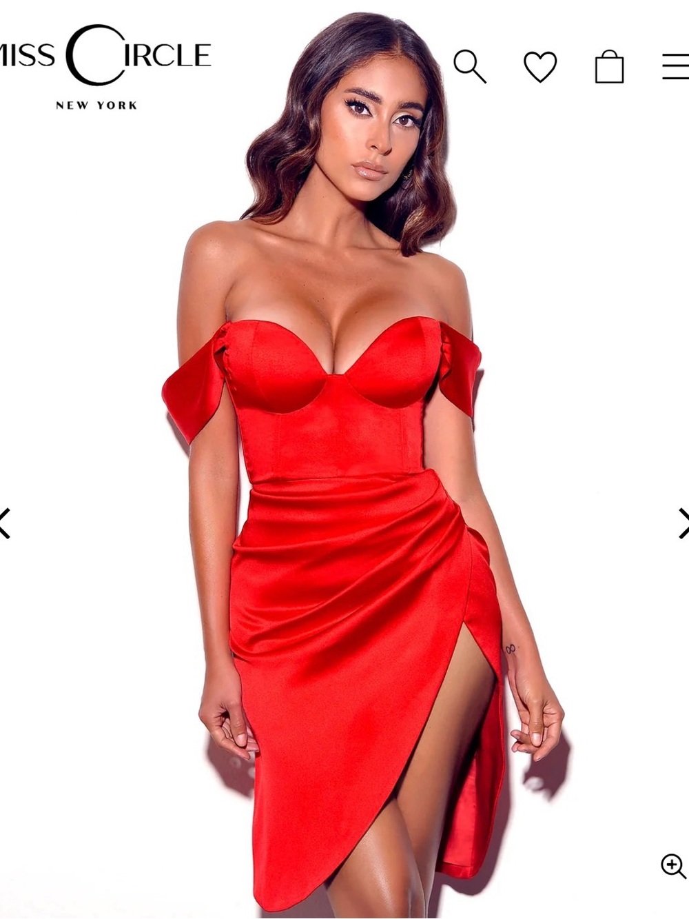 Miss Circle Hedy Red Satin Corset Dress